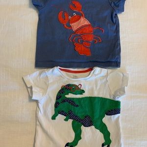 Two baby boden boys tee shirts 6-12 M